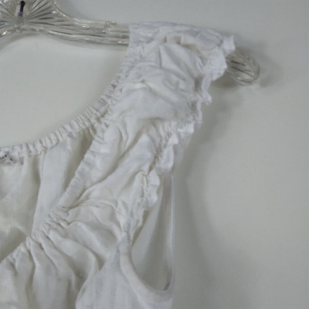 White Ruffled Crop Top - Picture 4 of 8